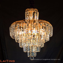 2017 atacado lustre de cristal de iluminação de excelente qualidade de cristal de ouro para o lobby do hotel mansão